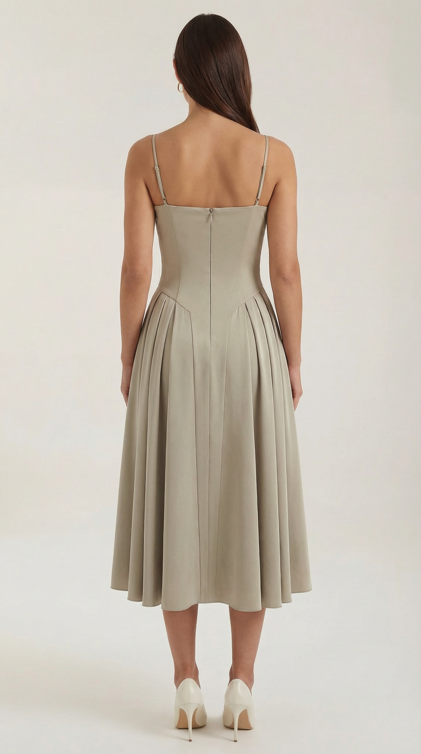 Corset Midi Dress in Elegant Fabric - Perfect for Formal Events and Special Occasions