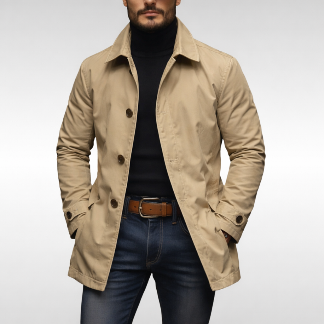 James Weatherproof Long Coat | Men’s Insulated Button Jacket Outerwear